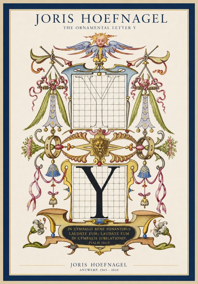 Joris Hoefnagel The Ornamental Letter Y No1 - Poszter