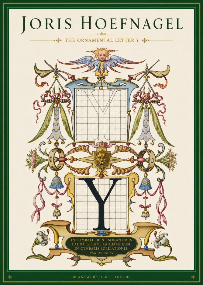 Joris Hoefnagel The Ornamental Letter Y No3 - Poszter