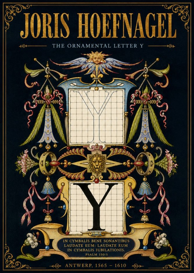 Joris Hoefnagel The Ornamental Letter Y No6 - Poszter