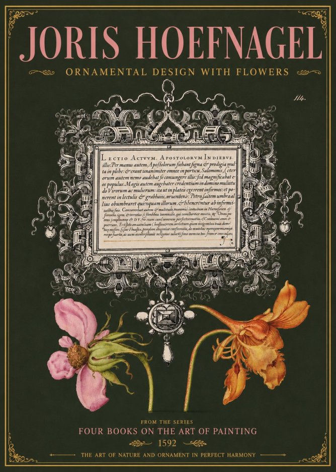 Joris Hoefnagel Ornament and Botanical Study No5 - Poszter