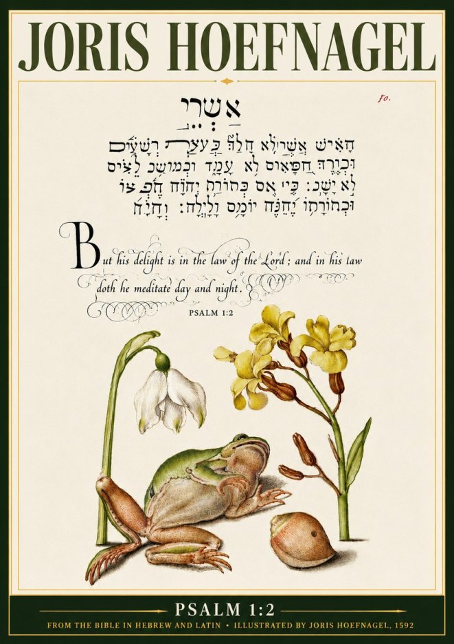 Joris Hoefnagel Psalm 1:2 No3 - Poszter