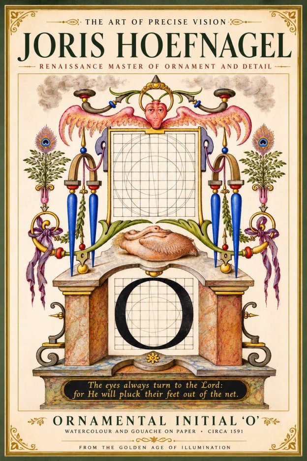 Joris Hoefnagel Ornamental Initial 'O' No5 - Poszter