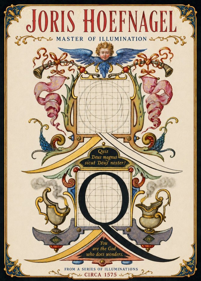 Joris Hoefnagel The Calligraphic Q No5 - Poszter