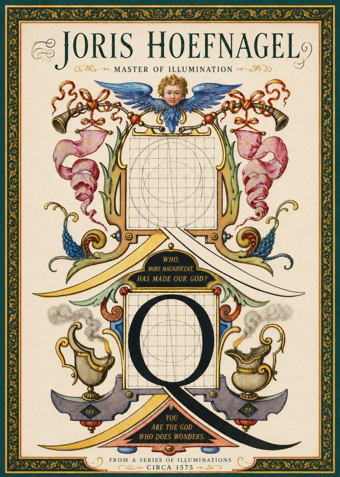 Joris Hoefnagel The Calligraphic Q No6 - Poszter