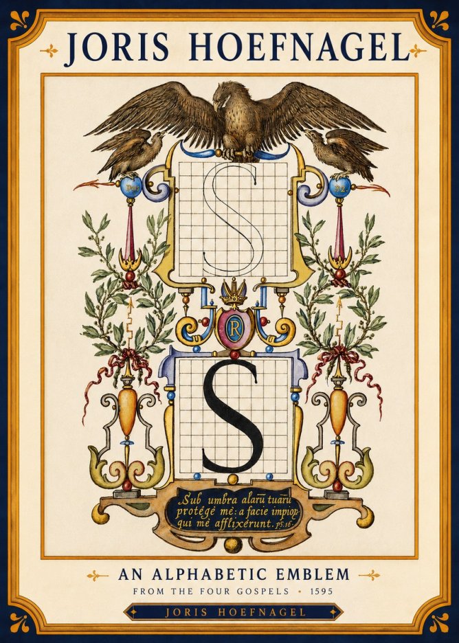 Joris Hoefnagel An Alphabetic Emblem from the Four Gospels No4 - Poszter
