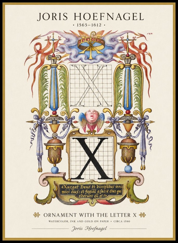 Joris Hoefnagel Ornament with the Letter X No1 - Poszter