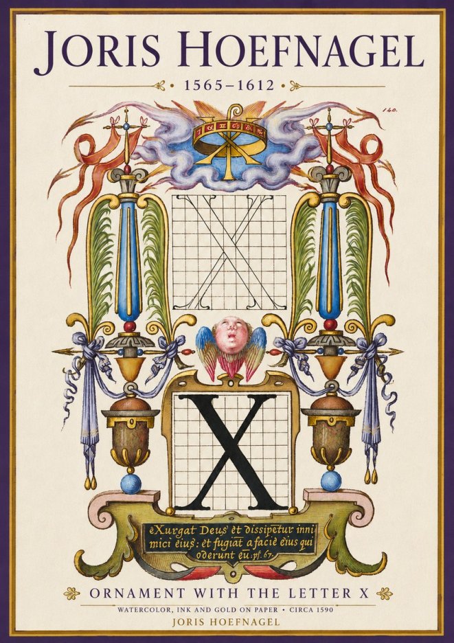 Joris Hoefnagel Ornament with the Letter X No3 - Poszter
