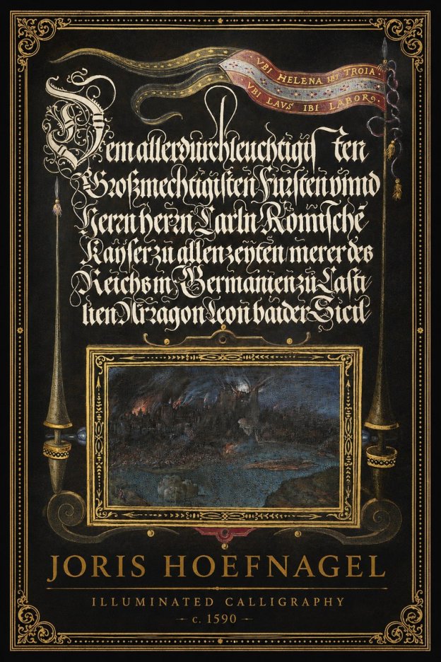 Joris Hoefnagel Illuminated Calligraphy No1 - Poszter