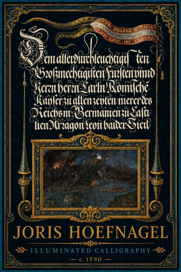 Joris Hoefnagel Illuminated Calligraphy No5 - Poszter