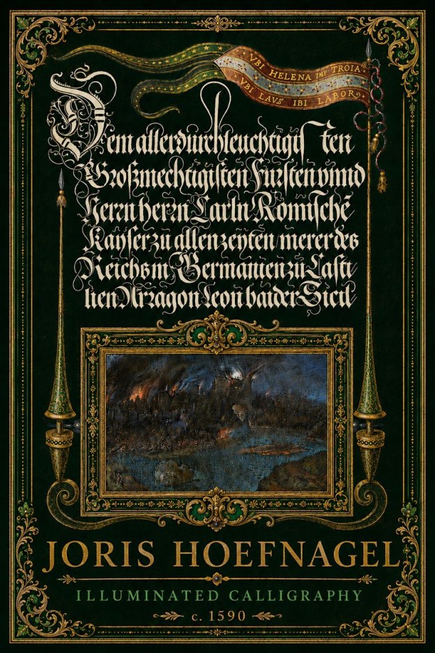 Joris Hoefnagel Illuminated Calligraphy No6 - Poszter