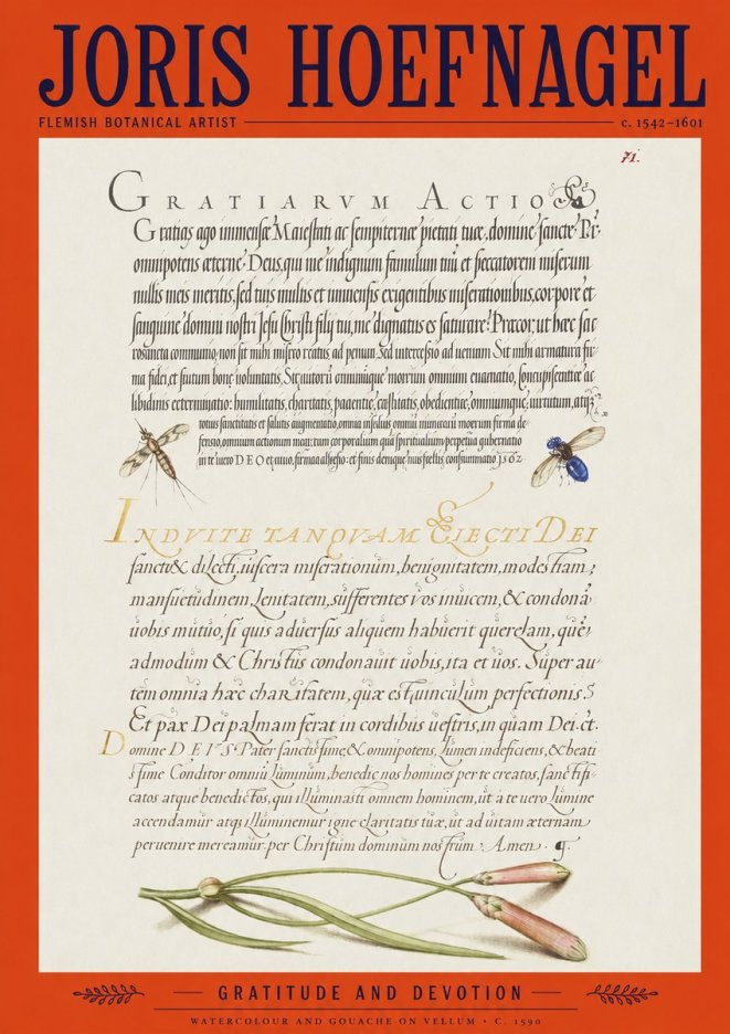 Joris Hoefnagel Thanksgiving to God • Institute for Botanical Studies No2 - Poszter