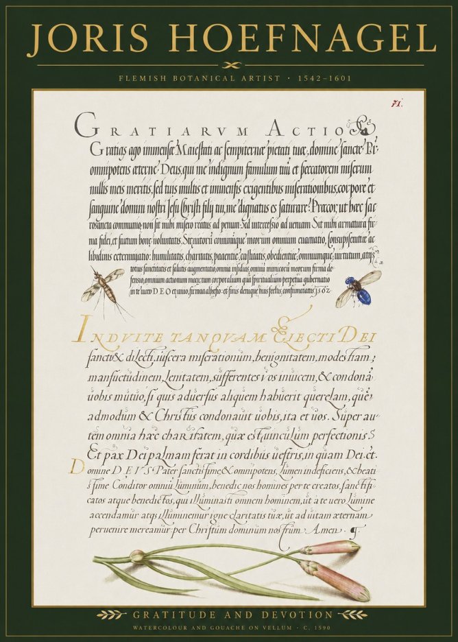 Joris Hoefnagel Thanksgiving to God • Institute for Botanical Studies No3 - Poszter