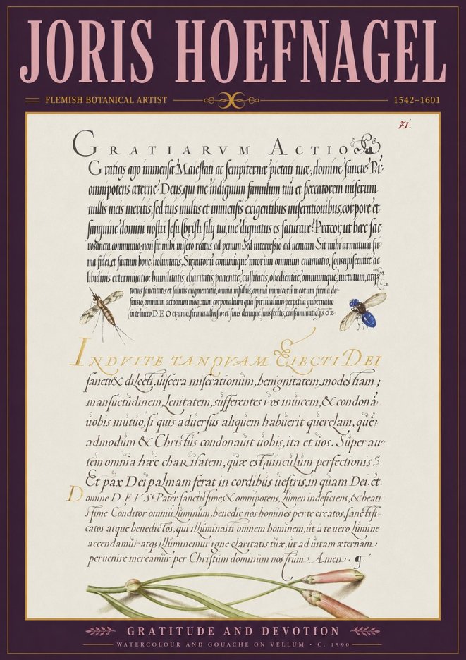 Joris Hoefnagel Thanksgiving to God • Institute for Botanical Studies No4 - Poszter