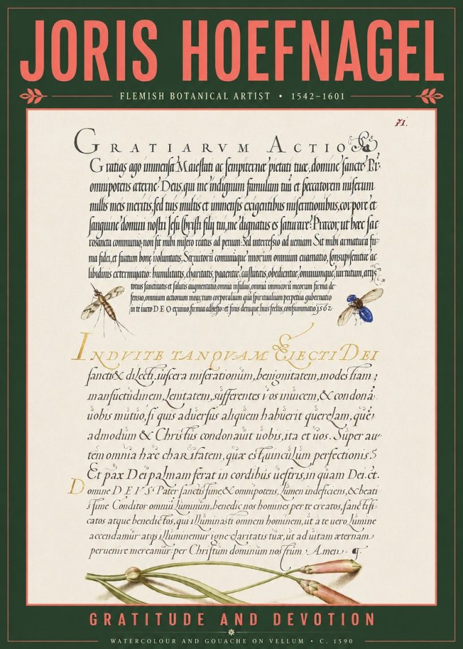 Joris Hoefnagel Thanksgiving to God • Institute for Botanical Studies No5 - Poszter
