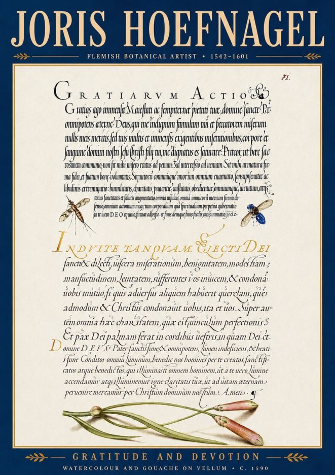 Joris Hoefnagel Thanksgiving to God • Institute for Botanical Studies No6 - Poszter