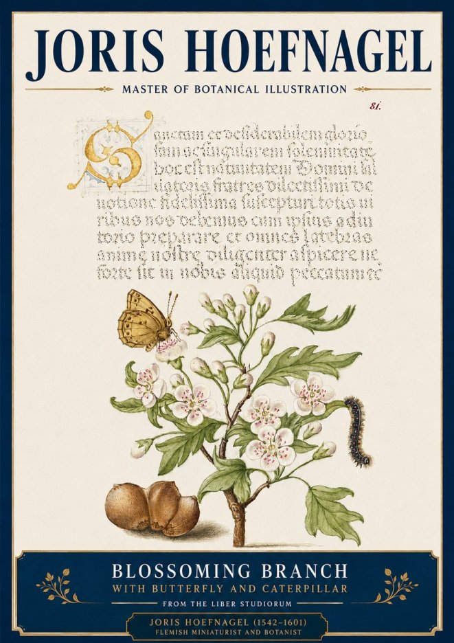 Joris Hoefnagel Blossoming Branch No4 - Poszter