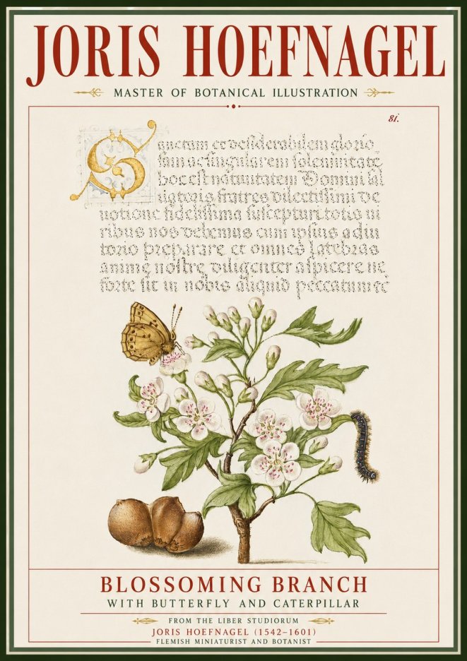 Joris Hoefnagel Blossoming Branch No5 - Poszter