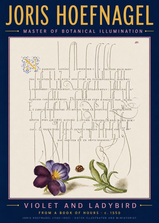 Joris Hoefnagel Violet and Ladybird No5 - Poszter