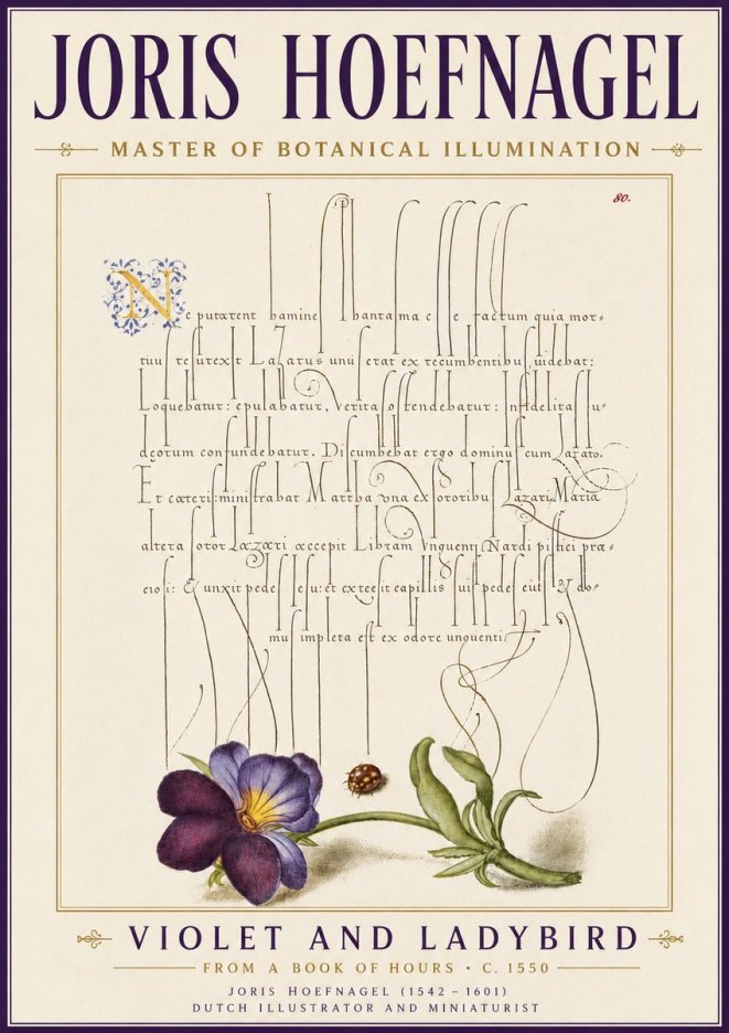 Joris Hoefnagel Violet and Ladybird No6 - Poszter