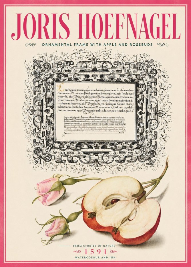 Joris Hoefnagel Illuminated Calligraphy and Botanical Study No6 - Poszter