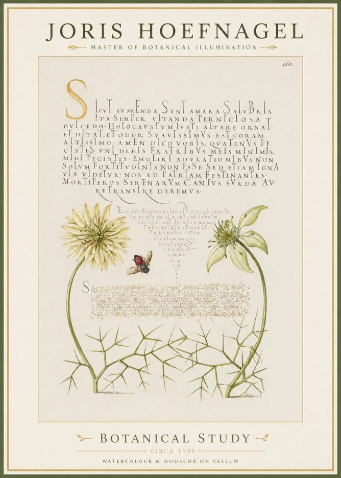 Joris Hoefnagel Botanical Study with Insect No2 - Poszter