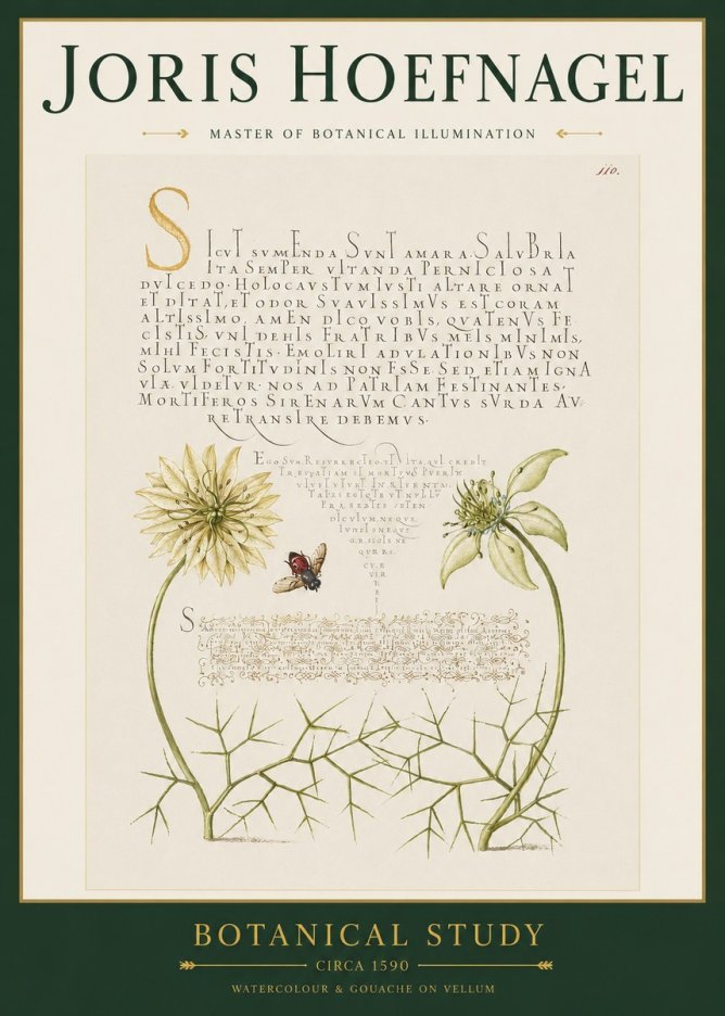 Joris Hoefnagel Botanical Study with Insect No3 - Poszter