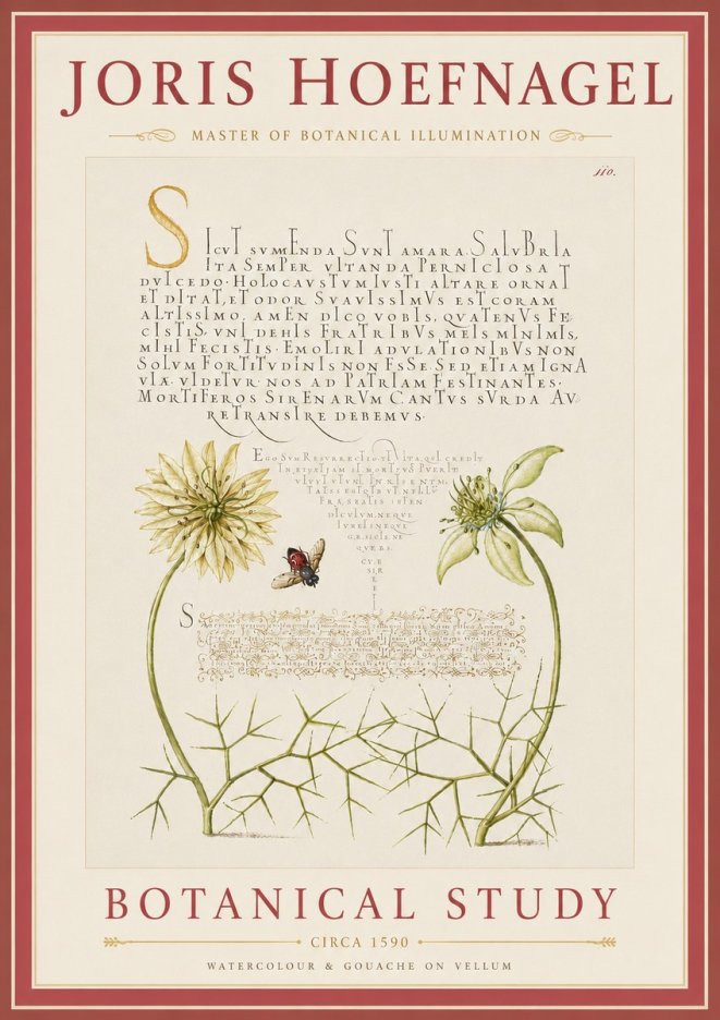 Joris Hoefnagel Botanical Study with Insect No5 - Poszter