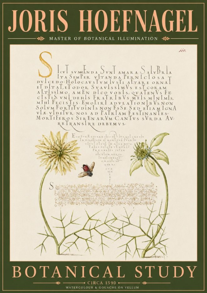 Joris Hoefnagel Botanical Study with Insect No6 - Poszter