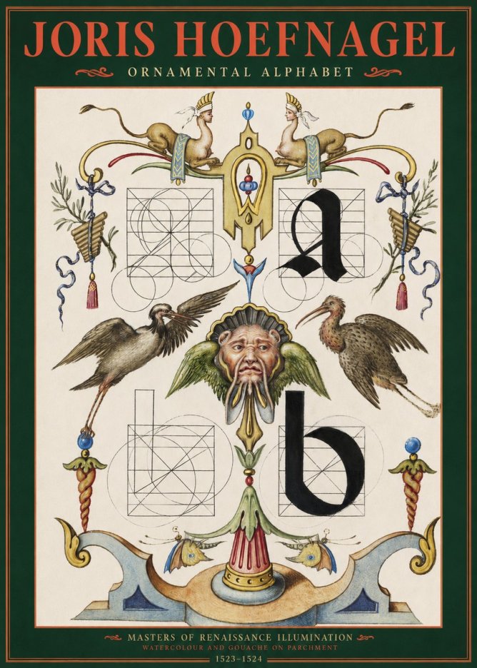 Joris Hoefnagel Ornamental Alphabet No2 - Poszter