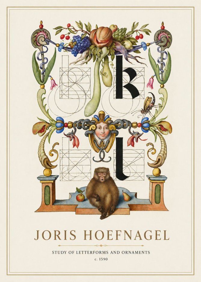 Joris Hoefnagel Study of Letterforms and Ornaments No1 - Poszter