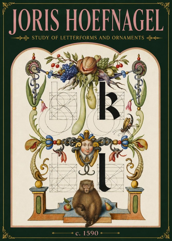 Joris Hoefnagel Study of Letterforms and Ornaments No6 - Poszter