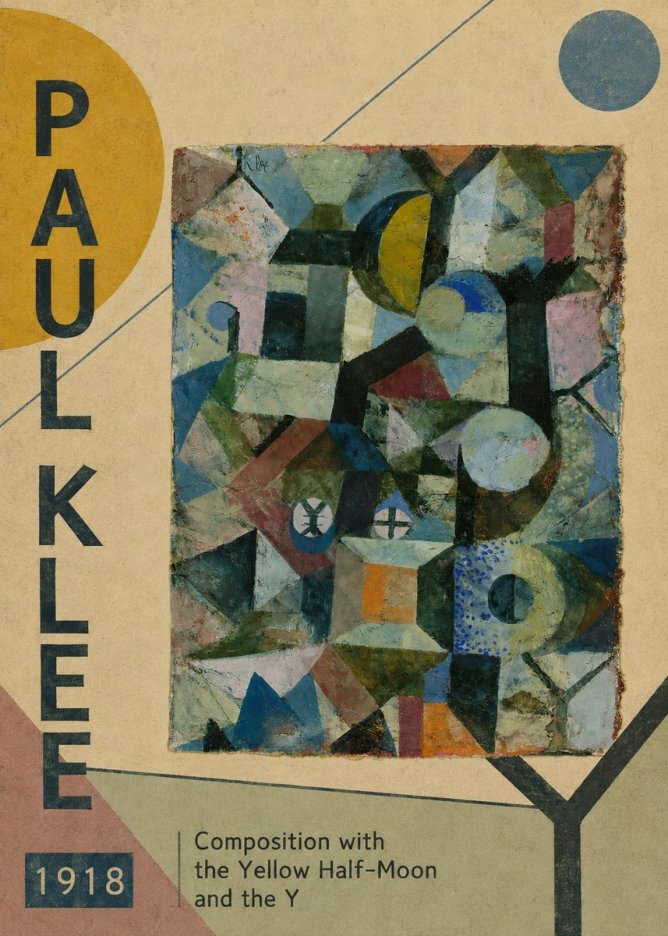 Paul Klee Composition with the Yellow Half-moon and the Y No3 - Poszter