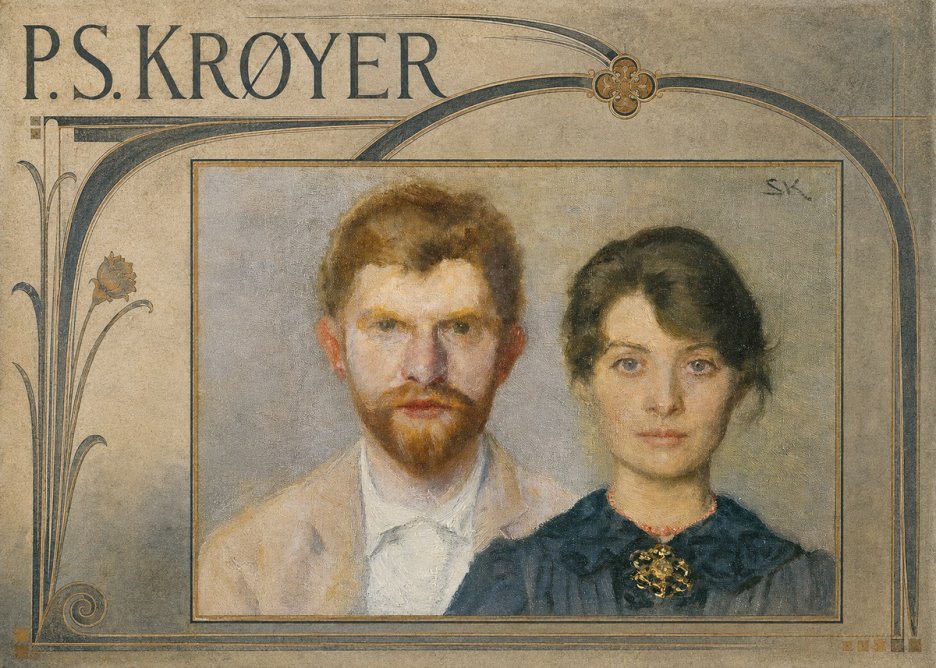 P.S. Krøyer Self-portrait with Marie Krøyer No5 - Poszter