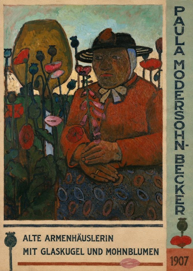 Paula Modersohn-Becker Alte Armenhäuslerin Mit Glaskugel Und Mohnblumen No2 - Poszter