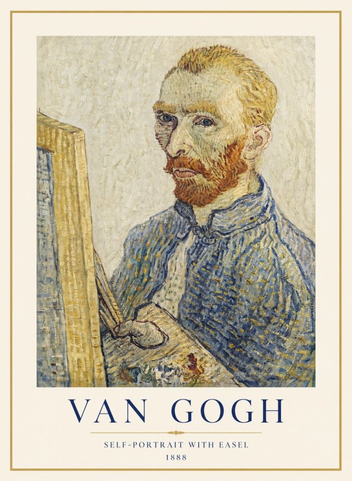 Van Gogh Self-portrait with Easel I No1 - Poszter