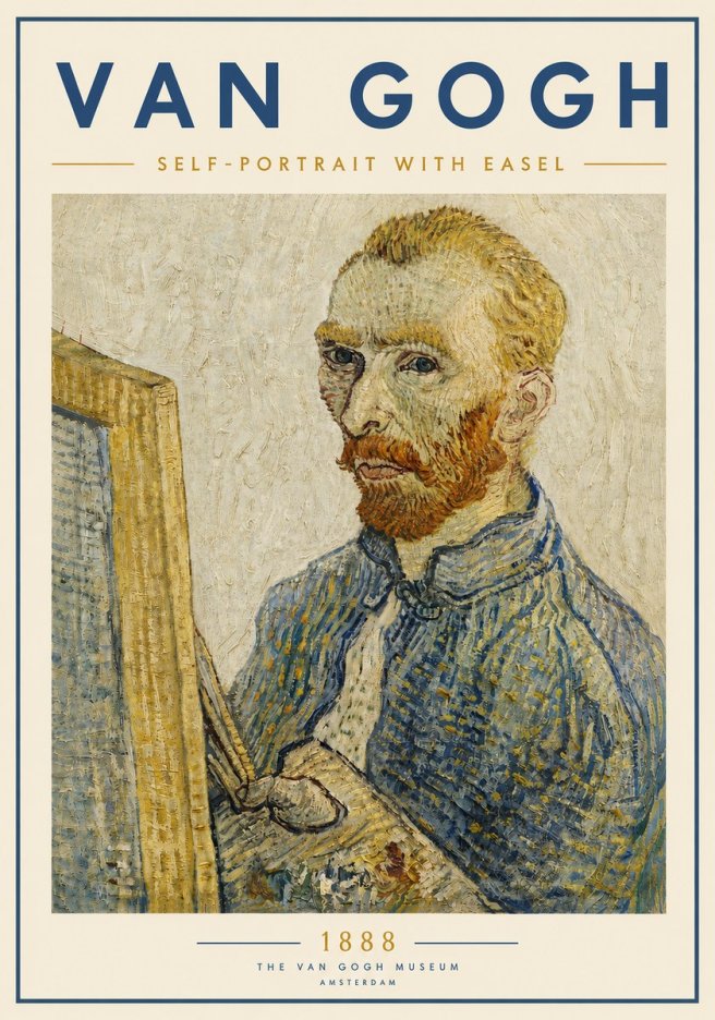 Van Gogh Self-portrait with Easel I No6 - Poszter
