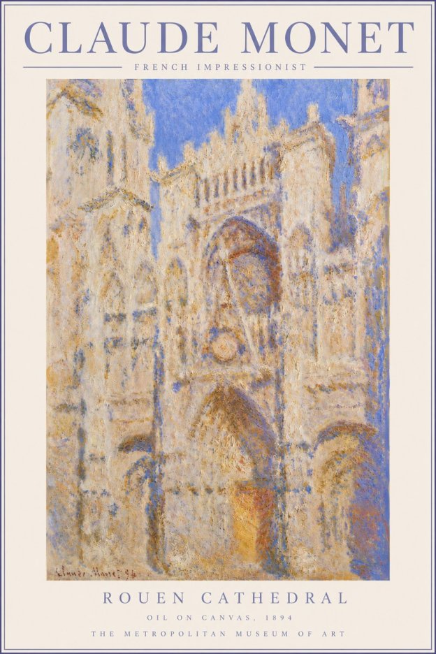 Monet Rouen Cathedral No3 - Poszter