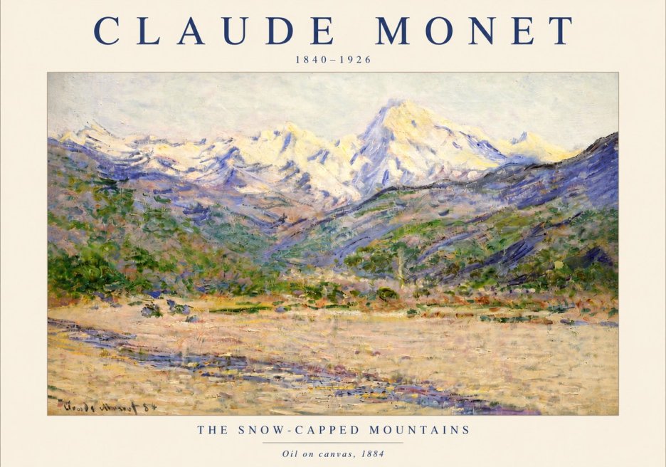 Monet The Snow-capped Mountains No3 - Poszter