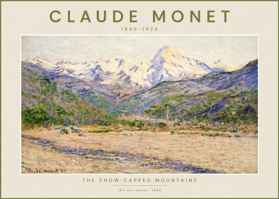 Monet The Snow-capped Mountains No4 - Poszter