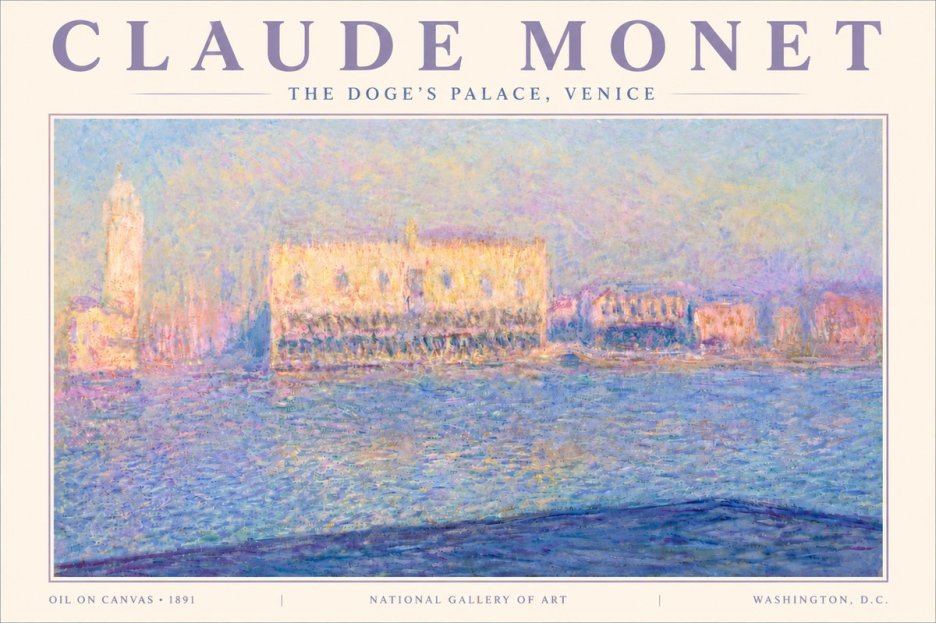 Monet The Doge's Palace, Venice No6 - Poszter