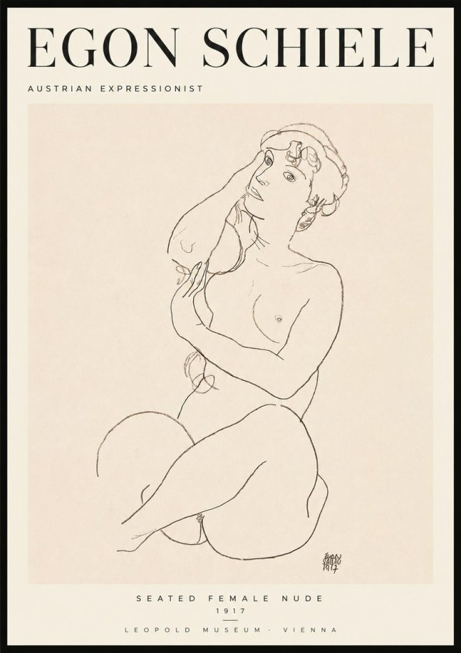 Schiele Seated Female Nude No2 - Poszter