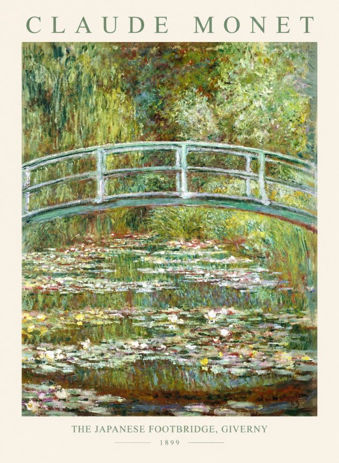 Monet The Japanese Footbridge, Giverny No1 - Poszter