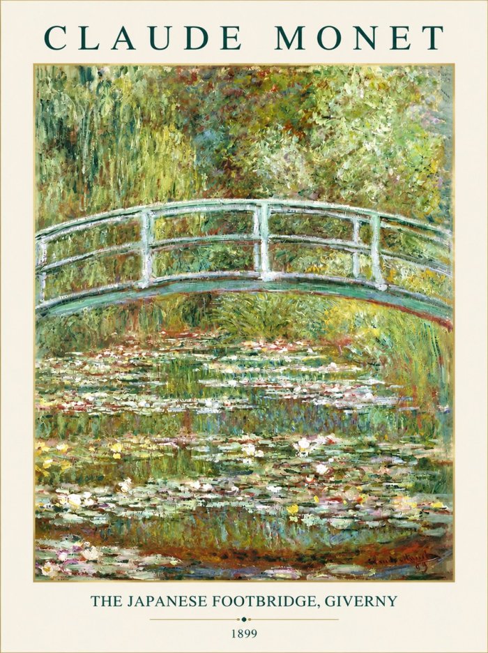Monet The Japanese Footbridge, Giverny No3 - Poszter