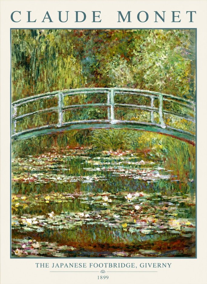 Monet The Japanese Footbridge, Giverny No4 - Poszter