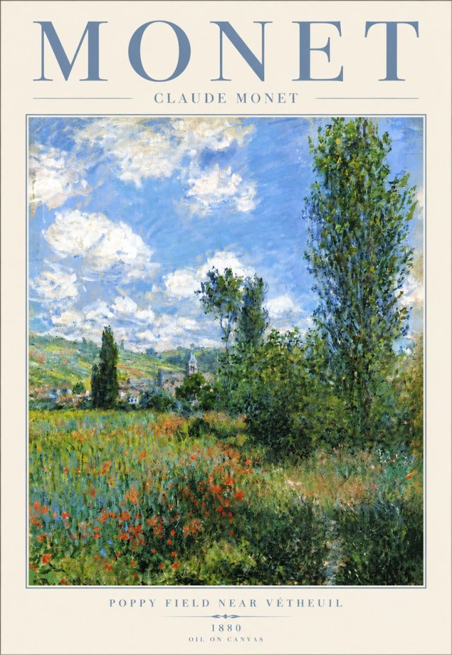 Monet Poppy Field Near Vétheuil No4 - Poszter