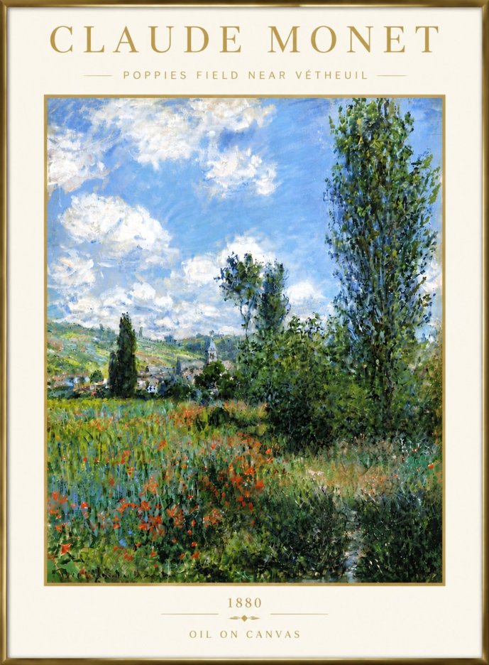Monet Poppy Field Near Vétheuil No6 - Poszter