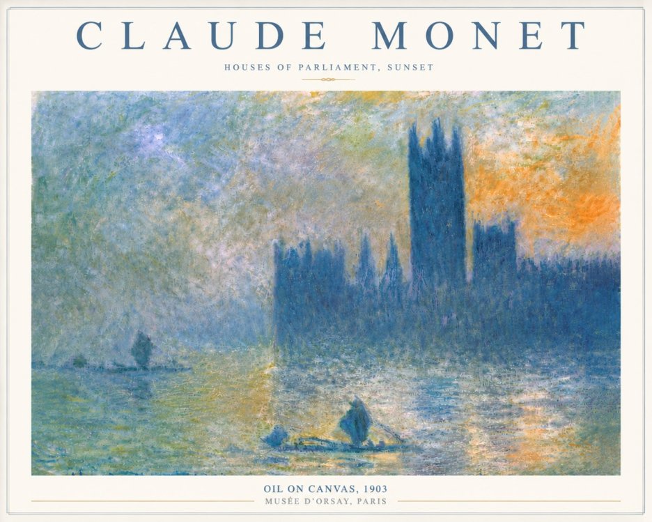 Monet Houses of Parliament, Sunset No6 - Poszter