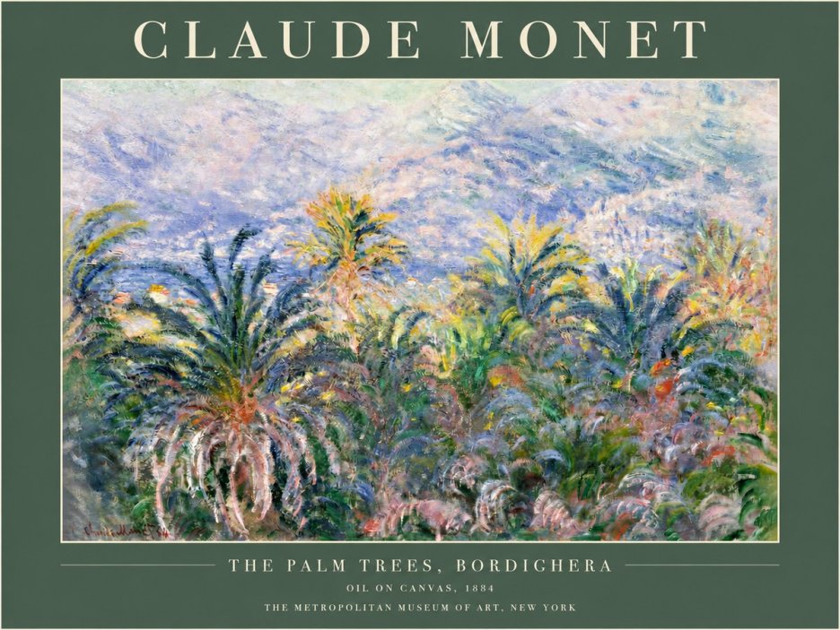 Monet The Palm Trees, Bordighera No2 - Poszter