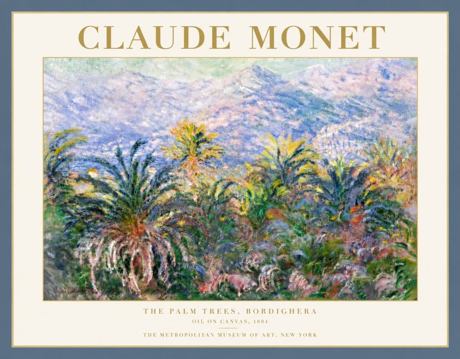 Monet The Palm Trees, Bordighera No5 - Poszter