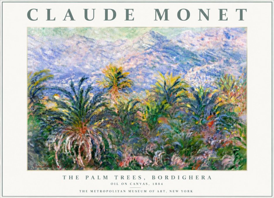 Monet The Palm Trees, Bordighera No6 - Poszter